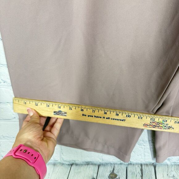 Hiute Monte Pants Women Size Large Rose Flat Wide Leg Trousure Office Preppy - Picture 6 of 9